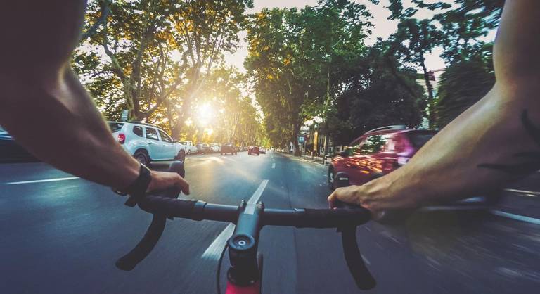 Driving Bicycle in City